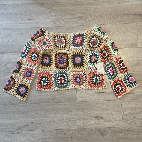 Handmade The Boho Chic Nadiya Crochet Pullover - Granny Square Sweater - Picture 2 of 7